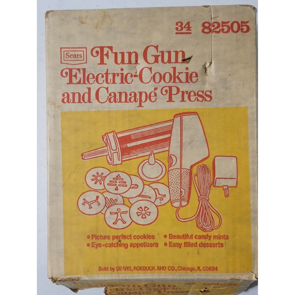 Sears Roebuck & Co. FUN GUN Electric-Cookie & Canape Press Model #82505
